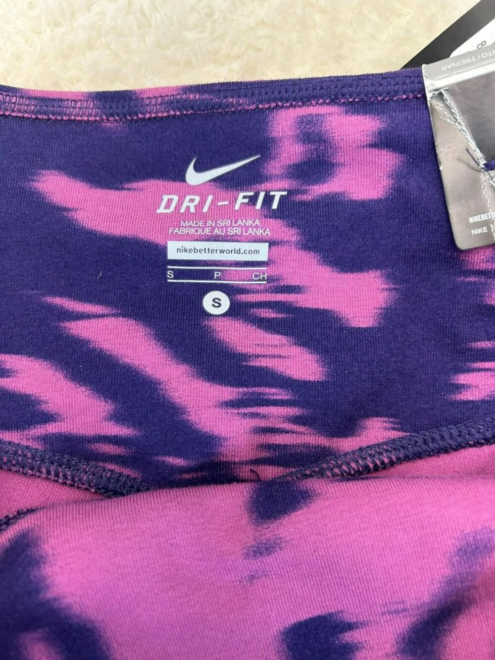 Nike Womens Legend Training Leggings Dri-Fit Purple & Pink Tie-Dye Size S - Picture 4 of 5